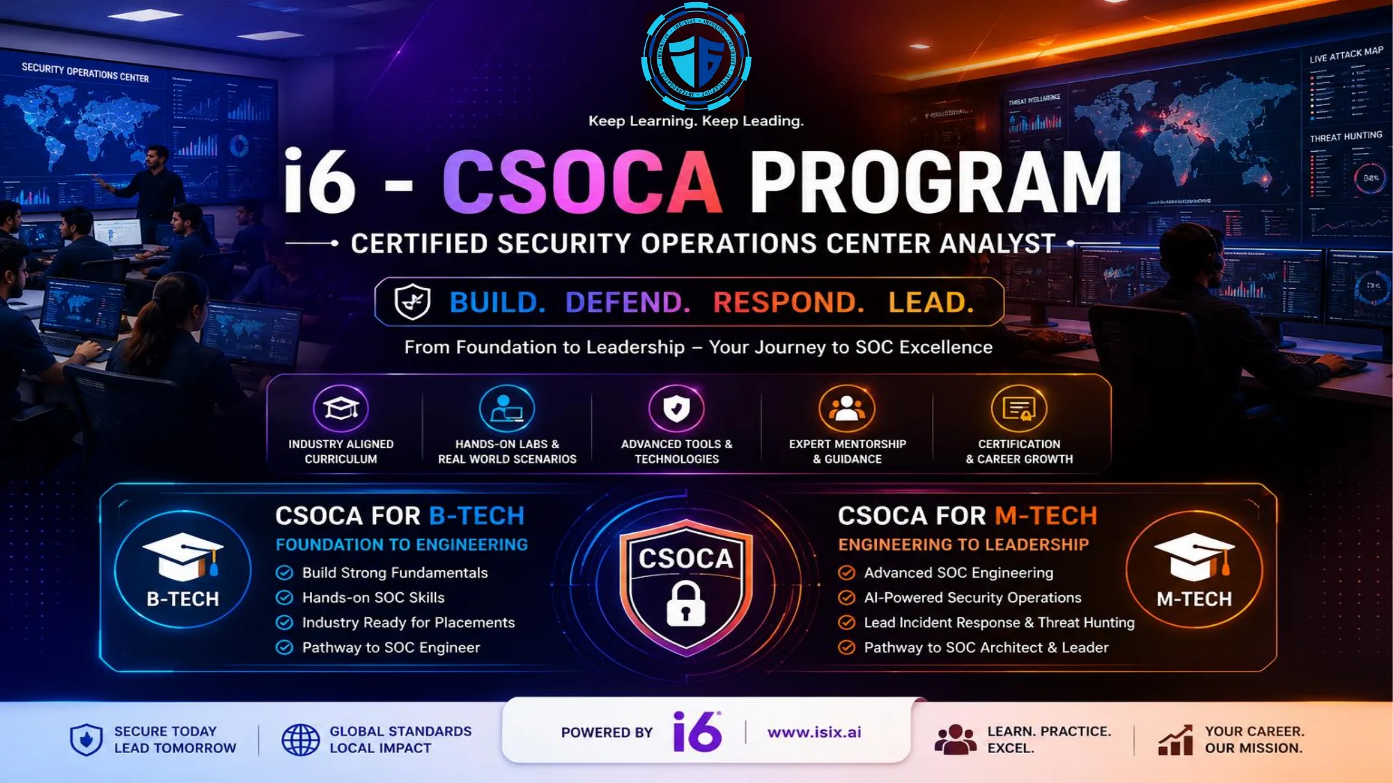 i6 CSOCA Program overview — Build, Defend, Respond, Lead